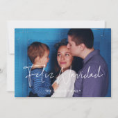 Moderne minimalistische kerstfoto van Feliz Navida Feestdagenkaart (Voorkant)