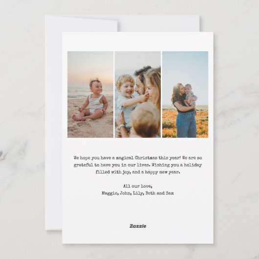 Moderne minimalistische kerstfotoboog feestdagenkaart (Achterkant)