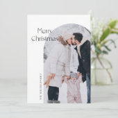 Moderne, minimalistische kerstfotokaart feestdagenkaart (Staand voorkant)
