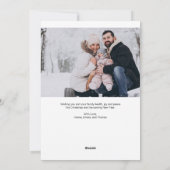 Moderne, minimalistische kerstfotokaart feestdagenkaart (Achterkant)