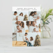 Moderne minimalistische kerstfoto's feestdagenkaart (Staand voorkant)