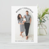 Moderne minimalistische kerstfoto's met prettige f feestdagenkaart (Staand voorkant)