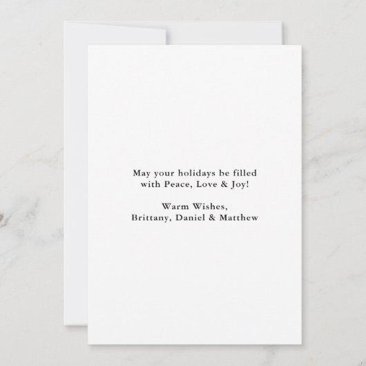 Moderne minimalistische kerstfoto's met prettige f feestdagenkaart (Achterkant)