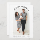 Moderne minimalistische kerstfoto's met prettige f feestdagenkaart (Voorkant / Achterkant)