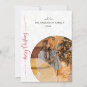 Moderne minimalistische kerstfotovakantie feestdagenkaart (Voorkant)