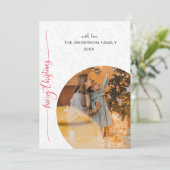 Moderne minimalistische kerstfotovakantie feestdagenkaart (Staand voorkant)