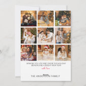 Moderne minimalistische kerstfotovakantie feestdagenkaart (Achterkant)