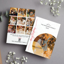 Moderne minimalistische kerstfotovakantie feestdagenkaart