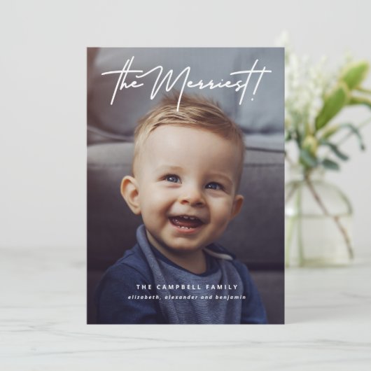 Moderne Minimalistische Kerstkaart (Staand voorkant)