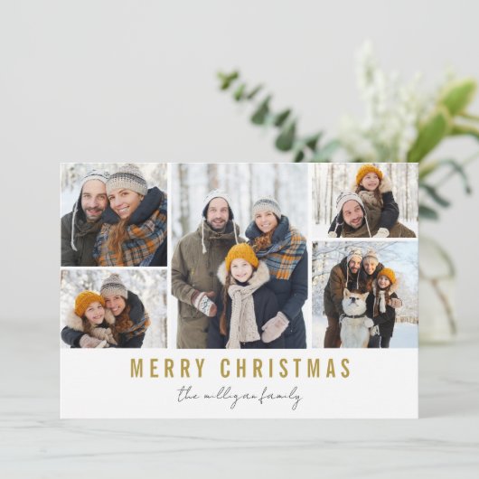 Moderne Minimalistische Kerstkaart Kaart (Staand voorkant)