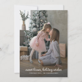 Moderne Minimalistische Kerstmis Familie Fotokaart Feestdagenkaart