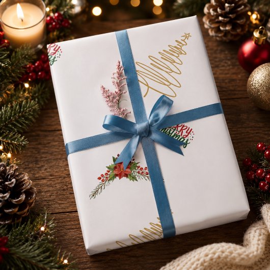 Moderne Minimalistische Kerstmis Inpakpapier