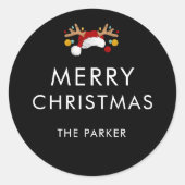 Moderne Minimalistische Kerstmis Stickers Op Maat (Voorkant)