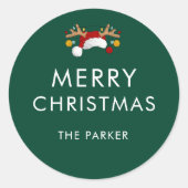 Moderne Minimalistische Kerstmis Stickers Op Maat (Voorkant)
