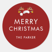 Moderne Minimalistische Kerstmis Stickers Op Maat  (Voorkant)