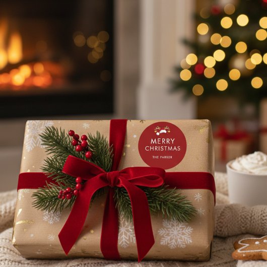 Moderne Minimalistische Kerstmis Stickers Op Maat 
