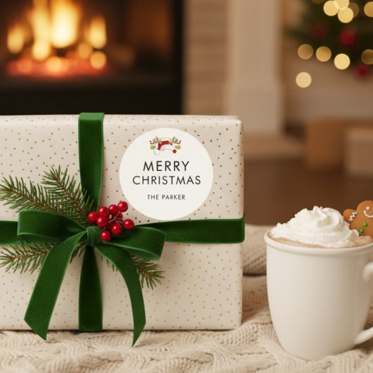Moderne Minimalistische Kerstmis Stickers Op Maat