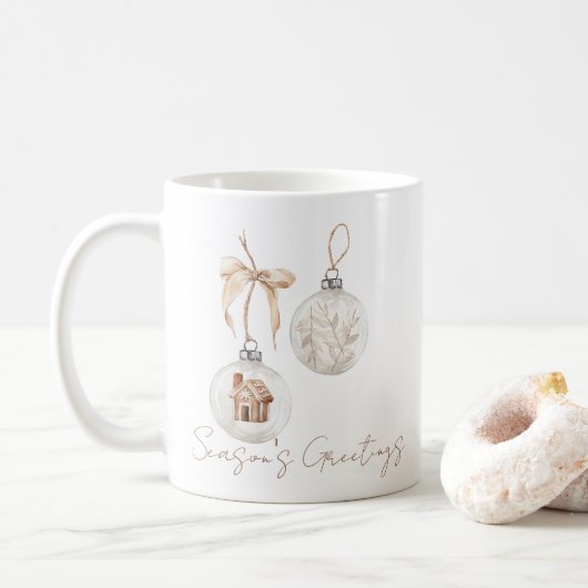 Moderne Minimalistische Kerstornamenten Mok (Met donut)