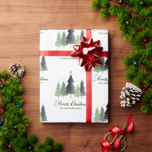Moderne minimalistische kerstpijnboom gepersonalis cadeaupapier