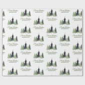 Moderne minimalistische kerstpijnboom gepersonalis cadeaupapier (Vlak)