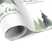 Moderne minimalistische kerstpijnboom gepersonalis cadeaupapier (Rol Hoek)