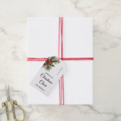 Moderne minimalistische kersttak en rode bessen cadeaulabel (Met Touw)