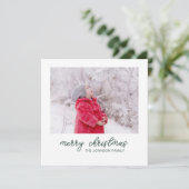 Moderne minimalistische kerstvakantie fotokaart feestdagenkaart (Staand voorkant)