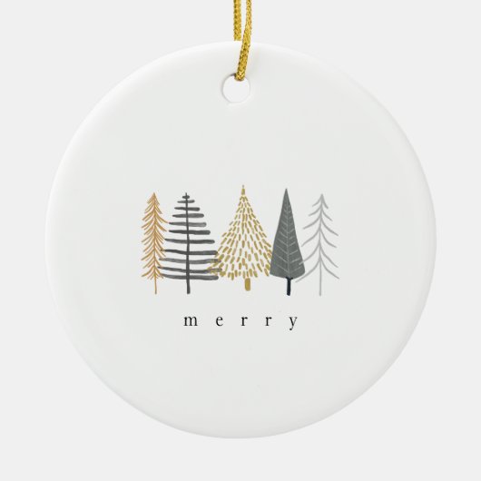 moderne , minimalistische kerstversiering keramisch ornament (Voorkant)