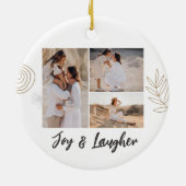 Moderne minimalistische kerstvierfoto keramisch ornament (Achterkant)