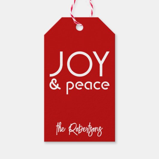 Moderne minimalistische kerstvreugde cadeaulabel (Voorkant)