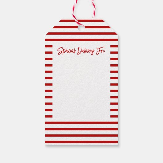 Moderne minimalistische kerstvreugde cadeaulabel (Achterkant)