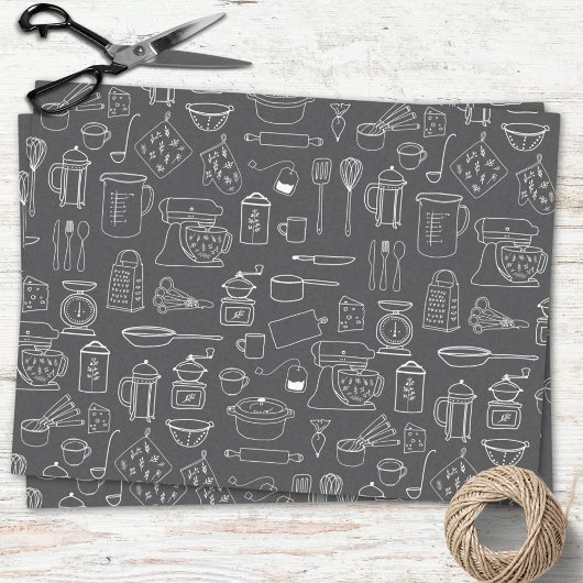 Moderne minimalistische keuken kookgerei tissuepapier