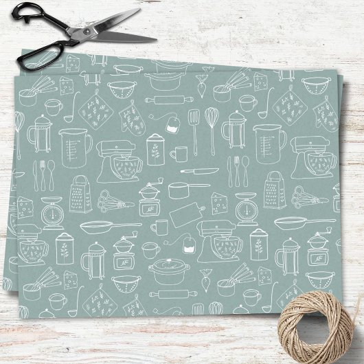 Moderne minimalistische keuken kookgerei tissuepapier