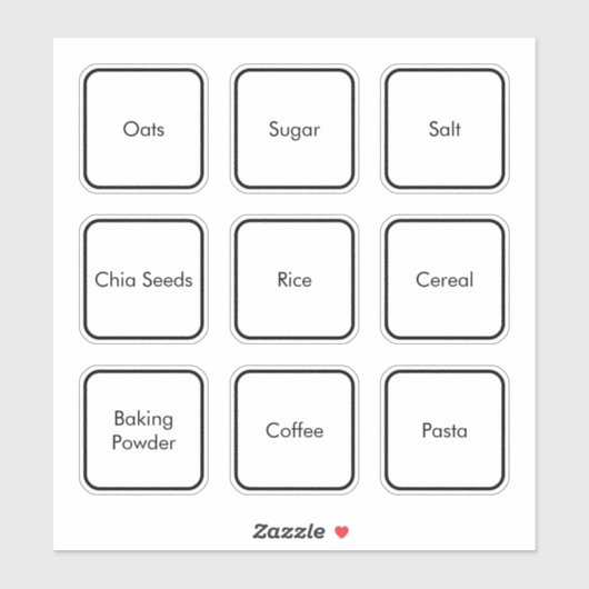 Moderne, minimalistische keukenpaneellabels sticker (Vel)