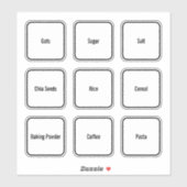 Moderne, minimalistische keukenpaneellabels sticker (Vel)