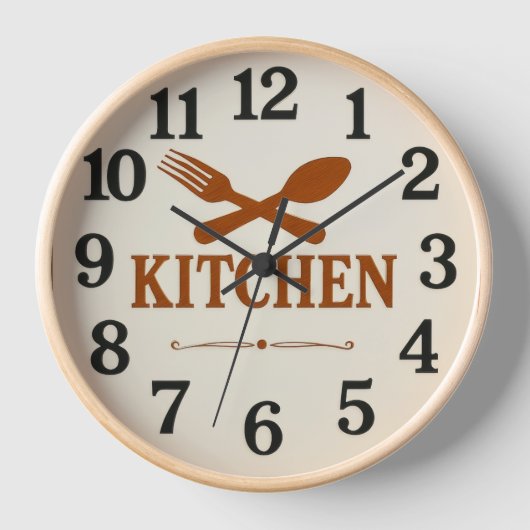 Moderne minimalistische keukenwandklok – (Voorkant)