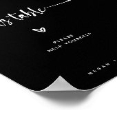 Moderne minimalistische Kiddos tafel bruiloft zwar Poster (Hoek)