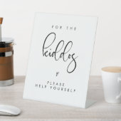 Moderne minimalistische Kiddos Tafel Trouwbord Reclamebord Met Voetstuk (Insitu)