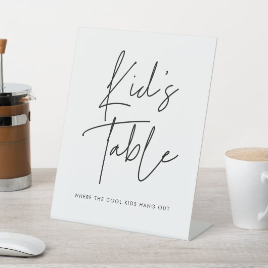 Moderne minimalistische Kinder tafel bruiloft Reclamebord Met Voetstuk (Insitu)