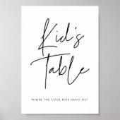 Moderne minimalistische Kinder tafel teken bruilof Poster (Voorkant)