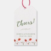 Moderne minimalistische klaprozen bruiloft gunst L Cadeaulabel (Voorkant)