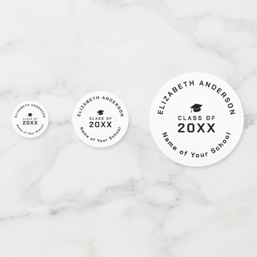 Moderne minimalistische klasse van 2024 Afstuderen Confetti (Voorkanten)