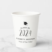 Moderne minimalistische klasse van 2024 Graduation Papieren Bekers (Voorkant)