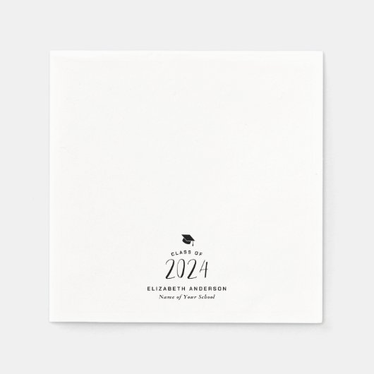 Moderne minimalistische klasse van 2024 Graduation Servet (Voorkant)