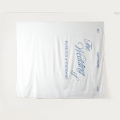 Moderne Minimalistische Klassieke Blauwe Scriptie  Wandkleed (Voorkant (horizontaal))