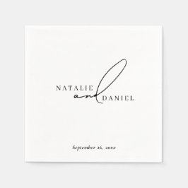 Moderne minimalistische klassieke chique bruiloft servet