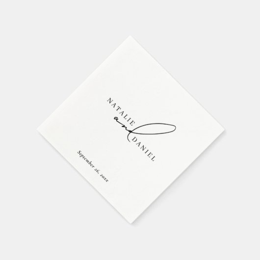 Moderne minimalistische klassieke chique bruiloft servet (Hoek)