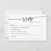 Moderne Minimalistische Klassieke QR-code Boho Bru RSVP Kaartje (Voorkant)
