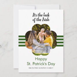 Moderne Minimalistische Klaver Foto St. Patrick's  Feestdagenkaart