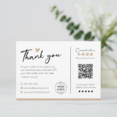 Moderne minimalistische kleine bedrijven dank u QR Bedankkaart (Staand voorkant)